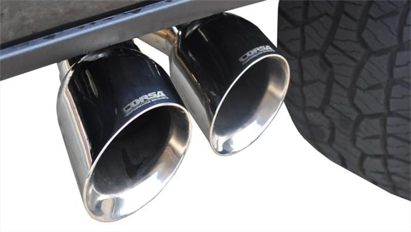 Corsa 2015 Ford F-150 5.0L V8 (Super Crew Cab) Polished Sport Single Side Dual 4in Tips CB Exhaust -  Shop now at Performance Car Parts