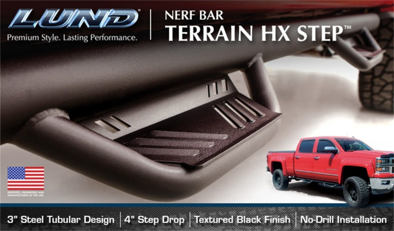 Lund 99-16 Ford F-250 Super Duty SuperCab Terrain HX Step Nerf Bars - Black -  Shop now at Performance Car Parts