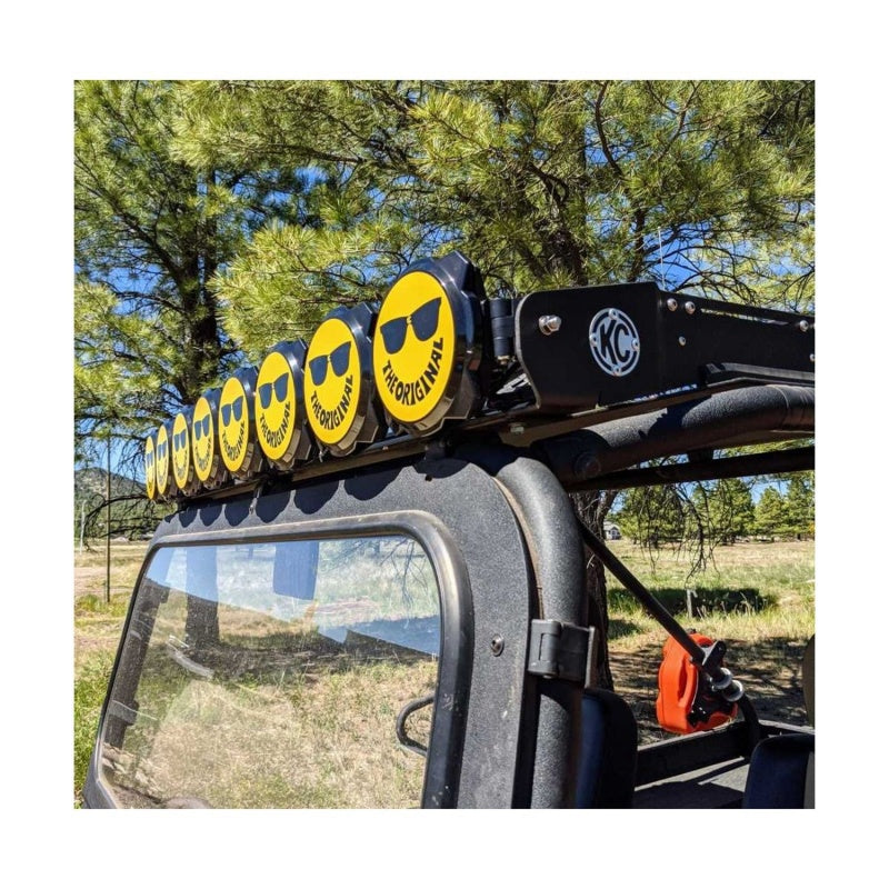 KC HiLiTES 6in. Hard Cover for Gravity Pro6 LED Lights (Single) - Smiley Face- Yellow/Black KC Logo -  Shop now at Performance Car Parts