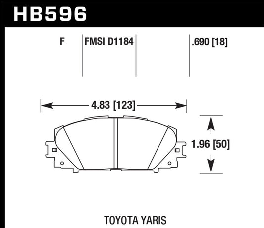 Hawk 07-16 Toyota Yaris HPS 5.0 Front Brake Pads