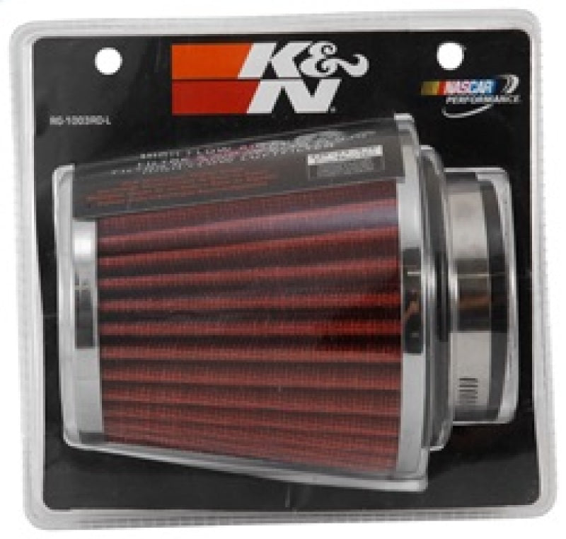 K&N Universal Chrome Filter 2 3/4in FLG / 4 1/2in Bottom / 4 1/2in Height -  Shop now at Performance Car Parts