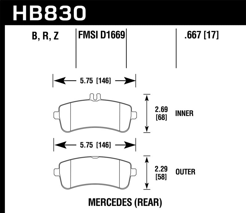 Hawk 13-16 Mercedes-Benz SL63 AMG/SL65 AMG Perfromance Ceramic Street Rear Brake Pads -  Shop now at Performance Car Parts