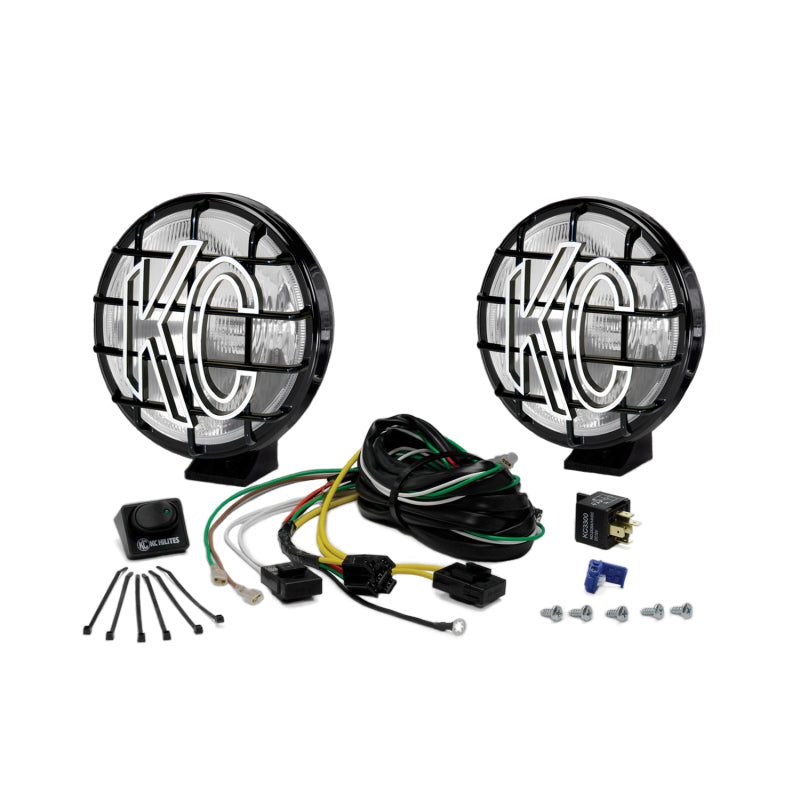 KC HiLiTES Apollo Pro 6in. Halogen Light 100w Spread Beam (Pair Pack System) - Black -  Shop now at Performance Car Parts