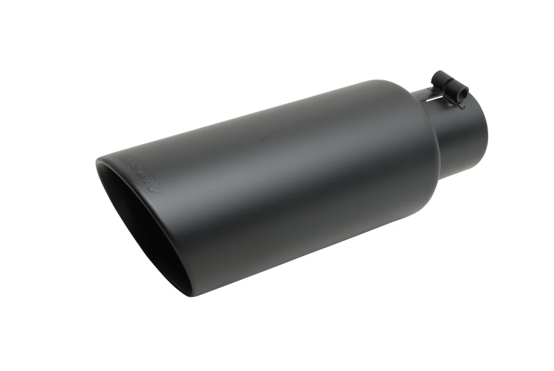 Gibson Round Dual Wall Angle-Cut Tip - 4in OD/2.5in Inlet/8in Length - Black Ceramic -  Shop now at Performance Car Parts