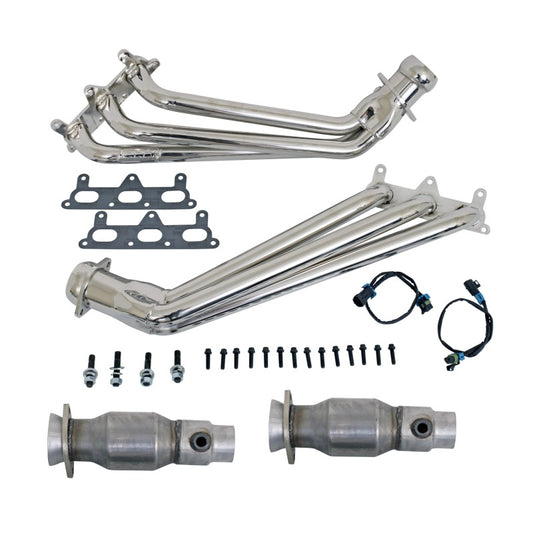 BBK 10-11 Camaro V6 Long Tube Exhaust Headers With Converters - 1-5/8 Chrome - Performance Car Parts