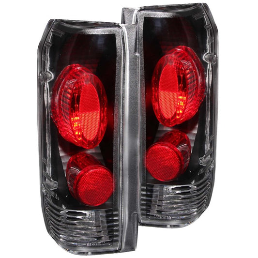 ANZO 1989-1996 Ford F-150 Taillights Black - Performance Car Parts