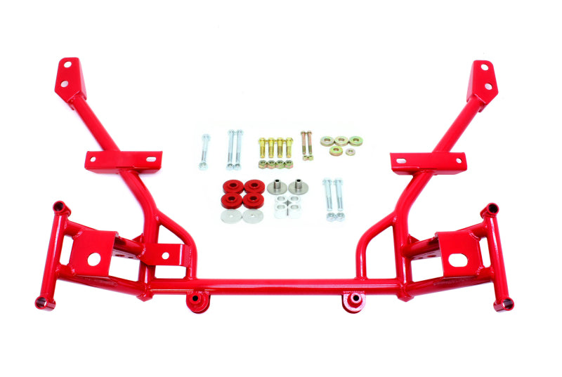 BMR 05-14 S197 Mustang K-Member w/ 1/2in Lowered Motor Mounts and STD. Rack Mounts - Red - Performance Car Parts