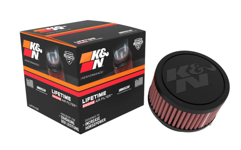 K&N Universal Clamp-On Air Filter 2.25in Flange ID 3.5in OD 2in Height