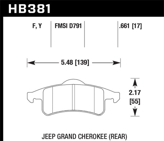 Hawk 99-04 Jeep Grand Cherokee LTS Street Rear Brake Pads