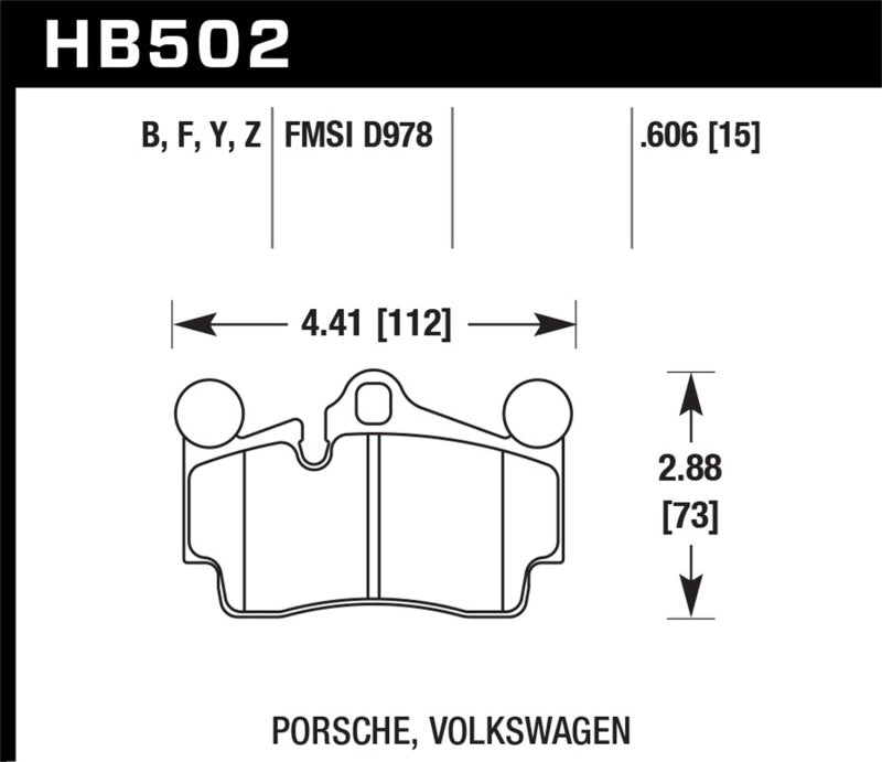 Hawk Porsche / Volkswagen Performance Ceramic Street Rear Brake Pads -  Shop now at Performance Car Parts