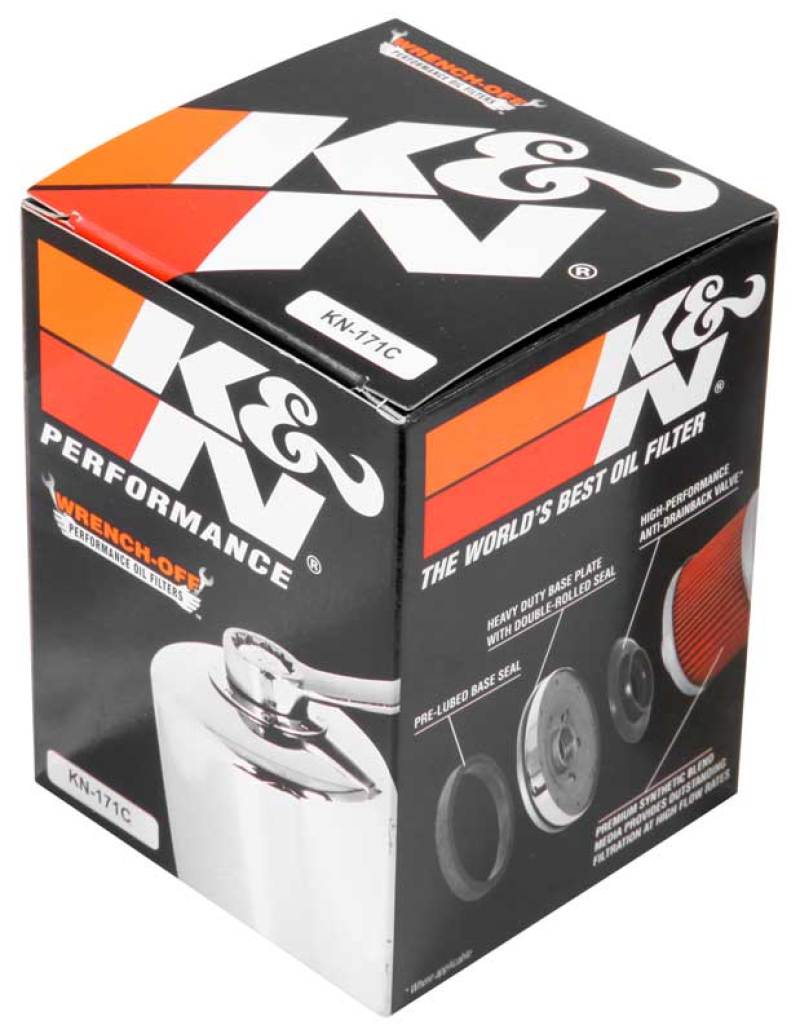 K&N Harley Davidson / Buell 3in OD x 4.063in H Chrome Oil Filter -  Shop now at Performance Car Parts