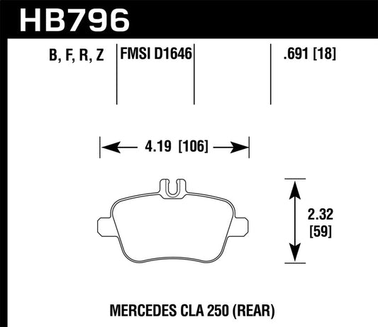 Hawk 14-17 Mercedes-Benz CLA 250 Performance Ceramic Street Rear Brake Pads -  Shop now at Performance Car Parts