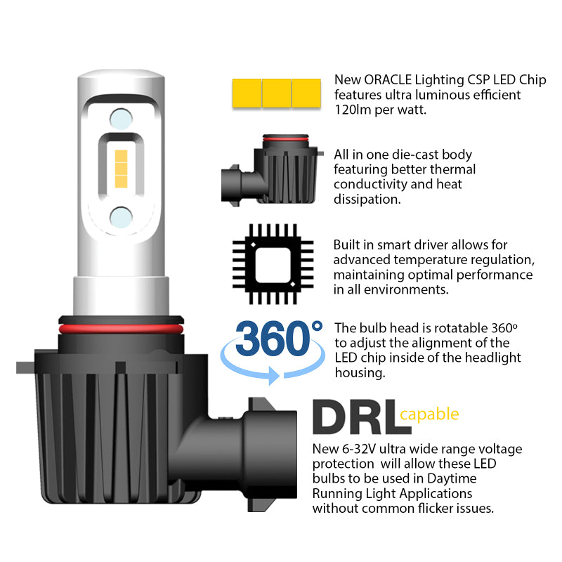Oracle 9006 - VSeries LED Headlight Bulb Conversion Kit - 6000K -  Shop now at Performance Car Parts
