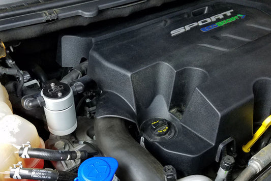 J&amp;L 2015-2024 Ford Edge Sport/ST Passenger Side Oil Separator 3.0 - Clear Anodized