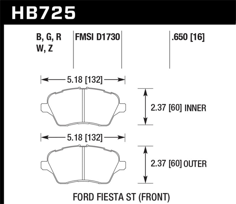 Hawk 14-16 Ford Fiesta ST HP+ Street Front Brake Pads -  Shop now at Performance Car Parts