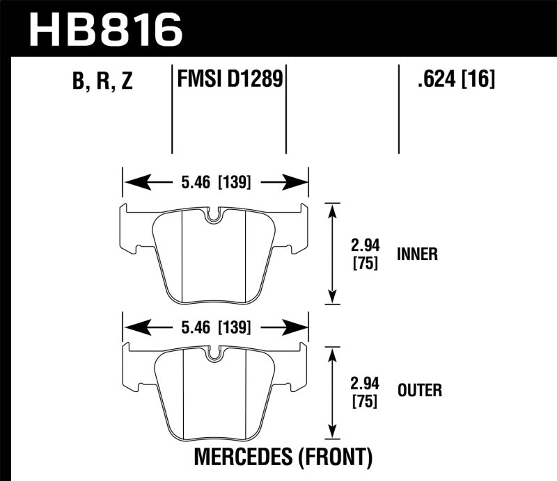 Hawk 08-14 Mercedes-Benz CL63 AMG/CL65 AMG Performance Ceramic Street Front Brake Pads -  Shop now at Performance Car Parts