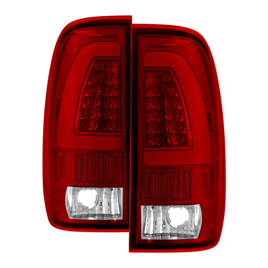 xTune Ford F150 Styleside 97-03 Light Bar LED Tail Lights - Red Clear ALT-ON-FF15097-LBLED-RC