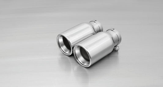 Remus 2011 Abarth Punto Evo Abarth 1.4L 90mm Straight Rolled Edge Chromed Tail Pipe Set