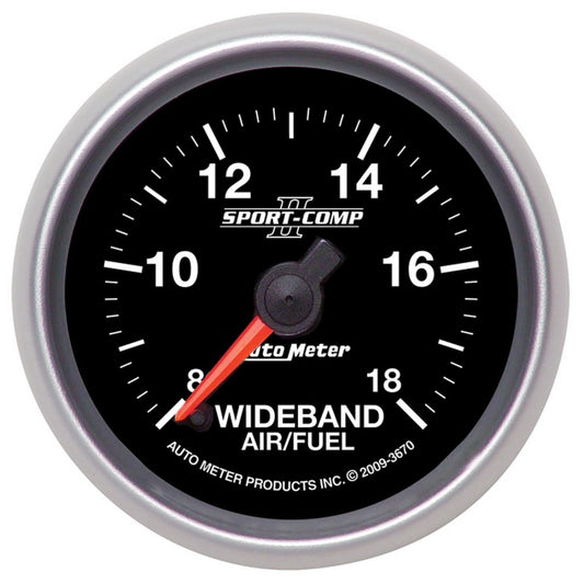 Autometer Sport-Comp II 52mm 8:1-18:1 AFR Wideband Air/Fuel Ratio Analog Gauge - Performance Car Parts