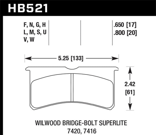 Hawk Wilwood Superlite 4/6 Forged DTC-60 Race Brake Pads -  Shop now at Performance Car Parts