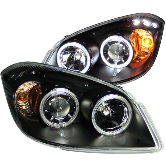 ANZO 2005-2010 Chevrolet Cobalt Projector Headlights w/ Halo Black w/ LED - Performance Car Parts