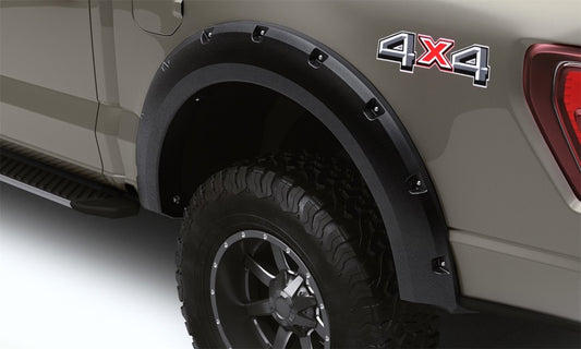 Lund 21-22 Ford F-150 (Excl. Lightning) RX-Rivet Style Textured Fender Flares - Black (2 Pc. Rear)