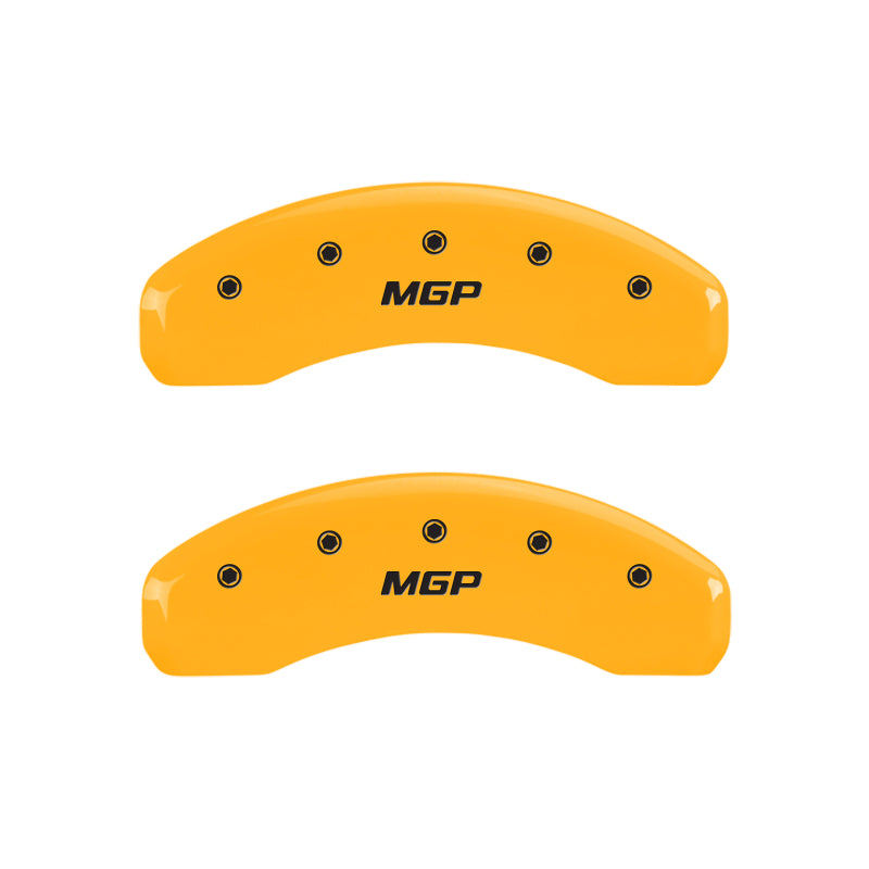 MGP 4 Caliper Covers Engraved Front & Rear MGP Yellow finish black ch -  Shop now at Performance Car Parts