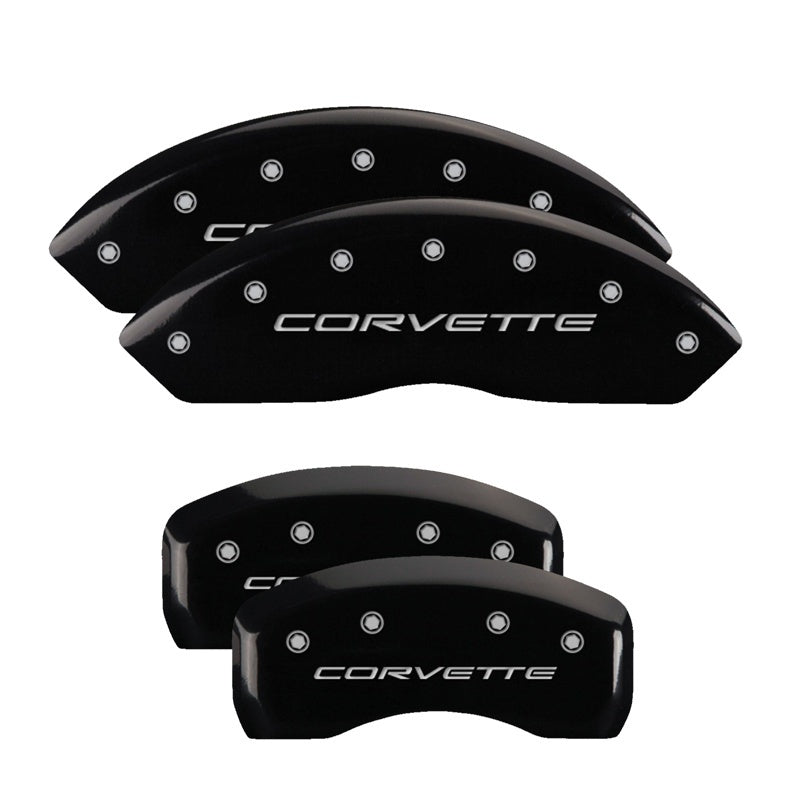 MGP 4 Caliper Covers Engraved Front & Rear C5/Corvette Black finish silver ch -  Shop now at Performance Car Parts