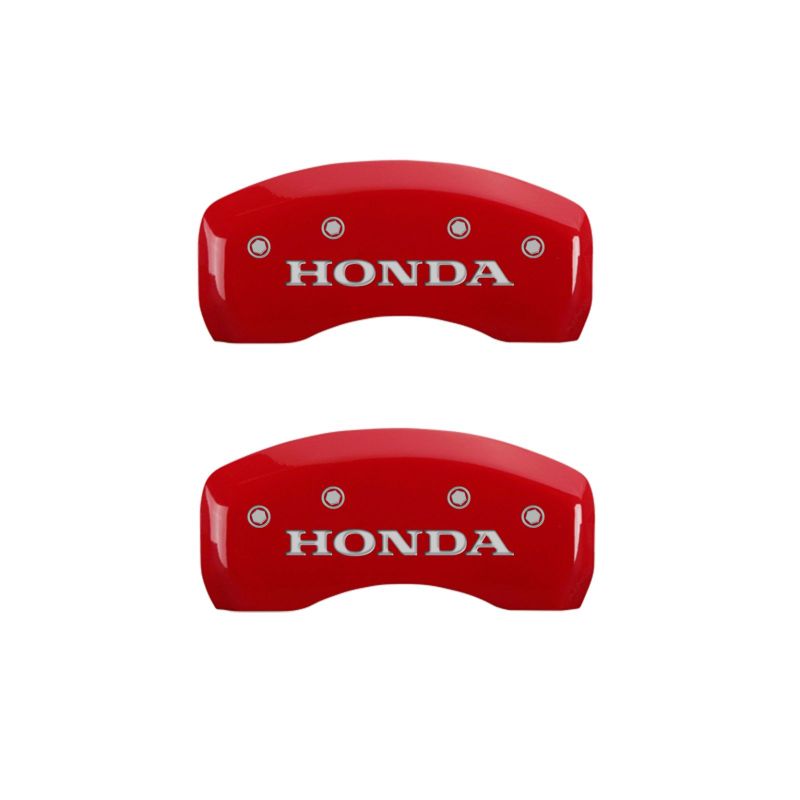 MGP 4 Caliper Covers Engraved Front & Rear Honda Red finish silver ch -  Shop now at Performance Car Parts