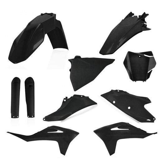 Acerbis 21-23 GasGas MC125/250F/450F/ EX300/250F/350F/450F Full Plastic Kit - Black Metal