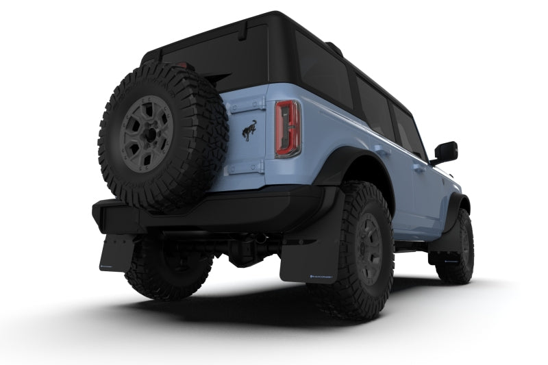 Rally Armor 21-22 Ford Bronco (Steel Bmpr + RB - NO Rptr/Sprt) Blk Mud Flap w/Red Logo -  Shop now at Performance Car Parts