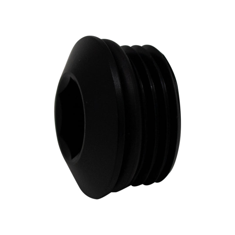 DeatschWerks 10AN ORB Male Plug Low Profile Internal Allen/Hex (Incl O-Ring) - Anodized Matte Black -  Shop now at Performance Car Parts