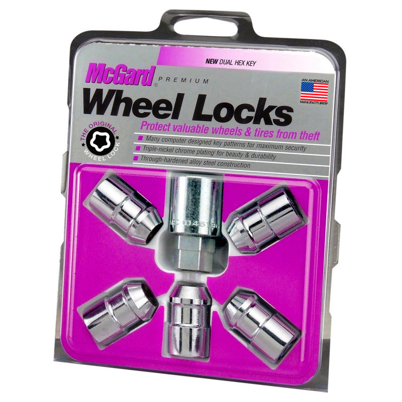 McGard Wheel Lock Nut Set - 5pk. (Cone Seat) 1/2-20 / 3/4 &13/16 Dual Hex / 1.46in. Length - Chrome -  Shop now at Performance Car Parts