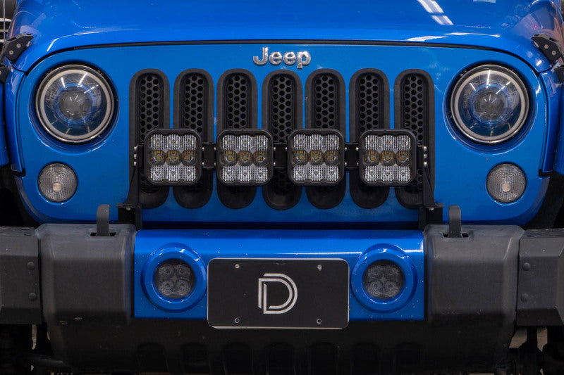 Diode Dynamics Jeep JK SS5 4-Pod CrossLink Grille Lightbar Kit Pro - White Combo -  Shop now at Performance Car Parts