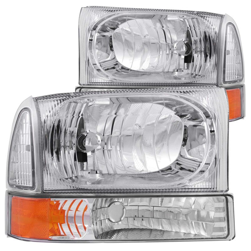 ANZO 2000-2004 Ford Excursion Crystal Headlights Chrome w/ Corner Lights 2pc -  Shop now at Performance Car Parts