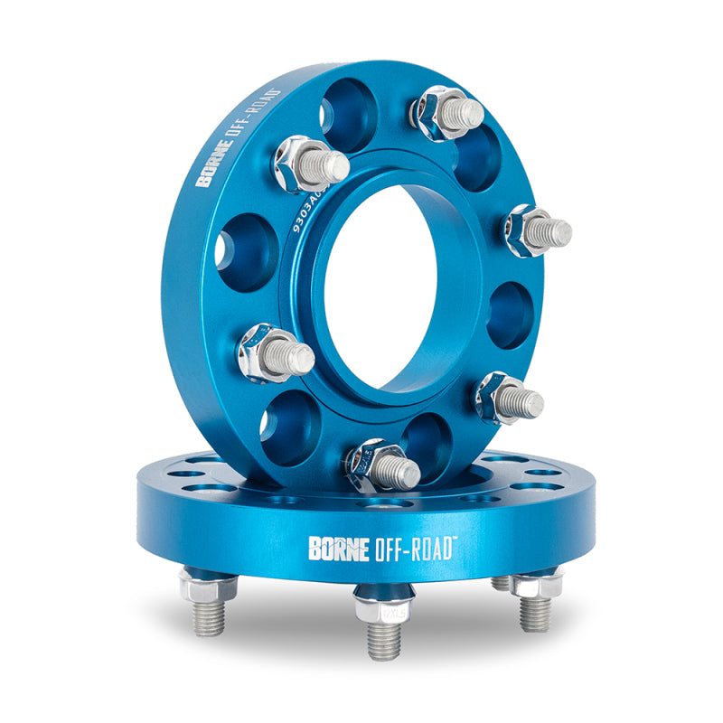 Mishimoto Borne Off-Road Wheel Spacers - 6x139.7 - 93.1 - 25mm - M12 - Blue -  Shop now at Performance Car Parts