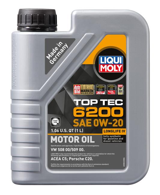 LIQUI MOLY 1L Top Tec 6200 Motor Oil SAE 0W20 -  Shop now at Performance Car Parts