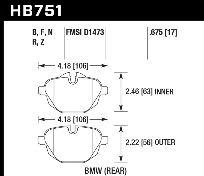 Hawk 2015 BMW 428i Gran Coupe / 11-16 535i / 11-16 X3/X4 HPS 5.0 Rear Brake Pads -  Shop now at Performance Car Parts