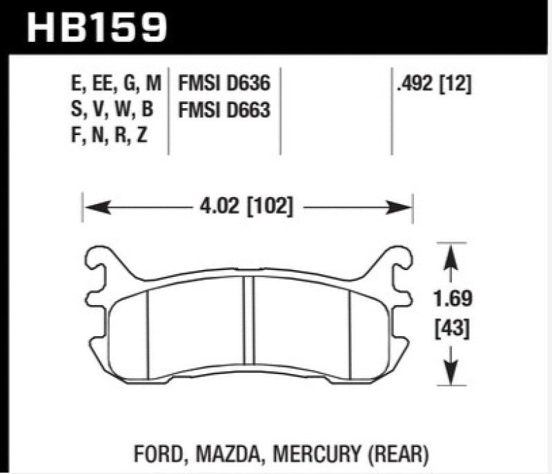 Hawk 03-05 Mazda Miata Rear ER-1 Brake Pad Set