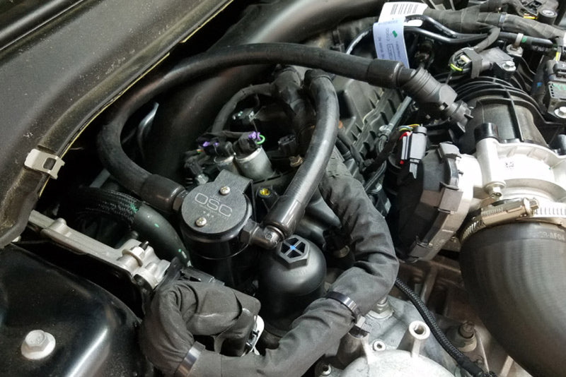 J&L 17-19 Ford Fusion Sport 2.7L Passenger Side Oil Separator 3.0 - Black Anodized -  Shop now at Performance Car Parts