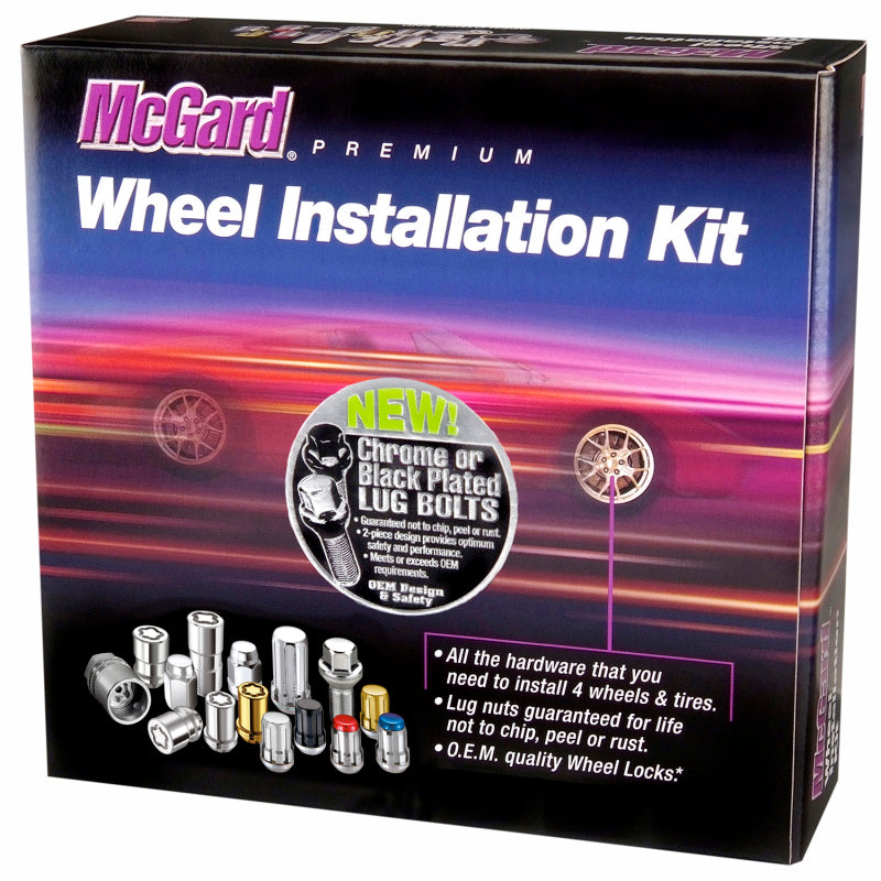 McGard 5 Lug Hex Install Kit w/Locks (Cone Seat Bolt) M14X1.5 / 17mm Hex / 28.0mm Shank L. - Black -  Shop now at Performance Car Parts