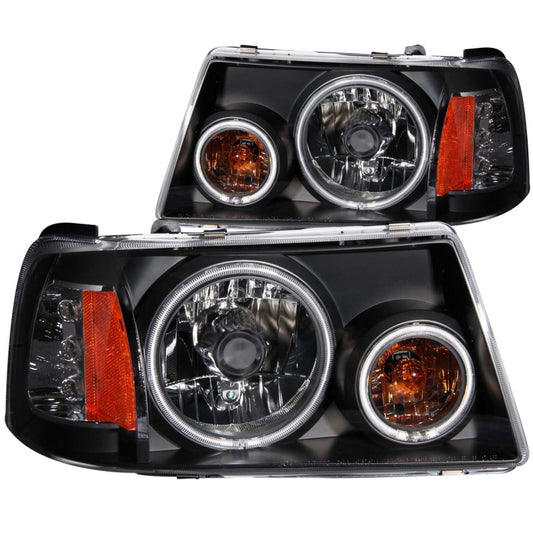 ANZO 2001-2011 Ford Ranger Projector Headlights w/ Halo Black (CCFL) 1 pc - Performance Car Parts