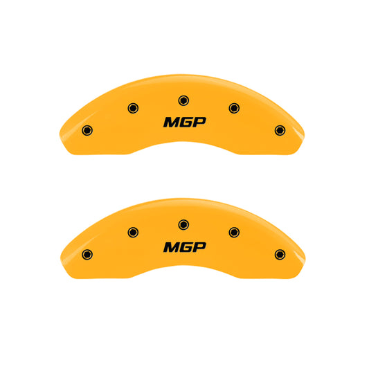 MGP 4 Caliper Covers Engraved Front & Rear MGP Yellow Finish Black Characters 2009 Scion tC