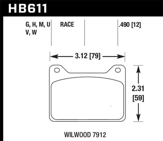 Hawk Wilwood 7912 Black Brake Pads -  Shop now at Performance Car Parts