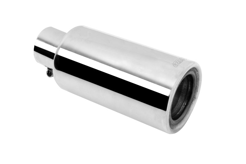 Gibson Rolled Edge Angle-Cut Muffler Quiet Tip - 4in OD/2.25in Inlet/12in Length - Stainless -  Shop now at Performance Car Parts