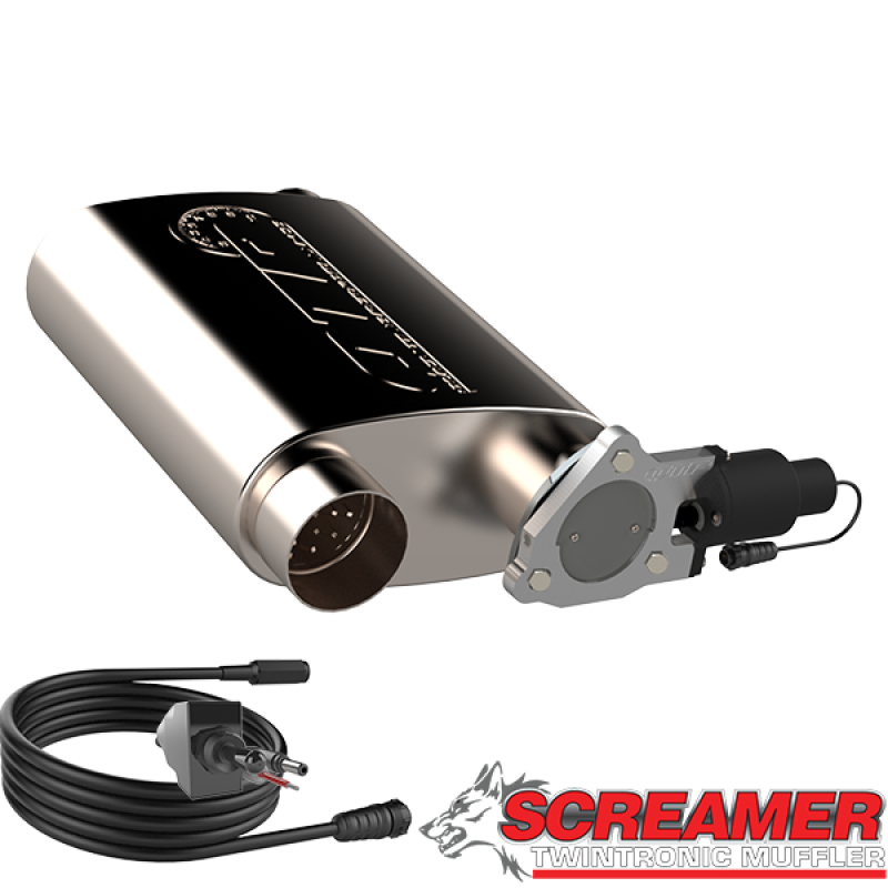 QTP 3in Weld-On 304SS Screamer Muffler w/Bolt-On QTEC Electric Cutout -  Shop now at Performance Car Parts