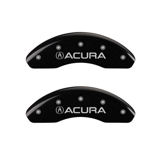 MGP 4 Caliper Covers Engraved Front Acura Engraved Rear NSX Black finish silver ch