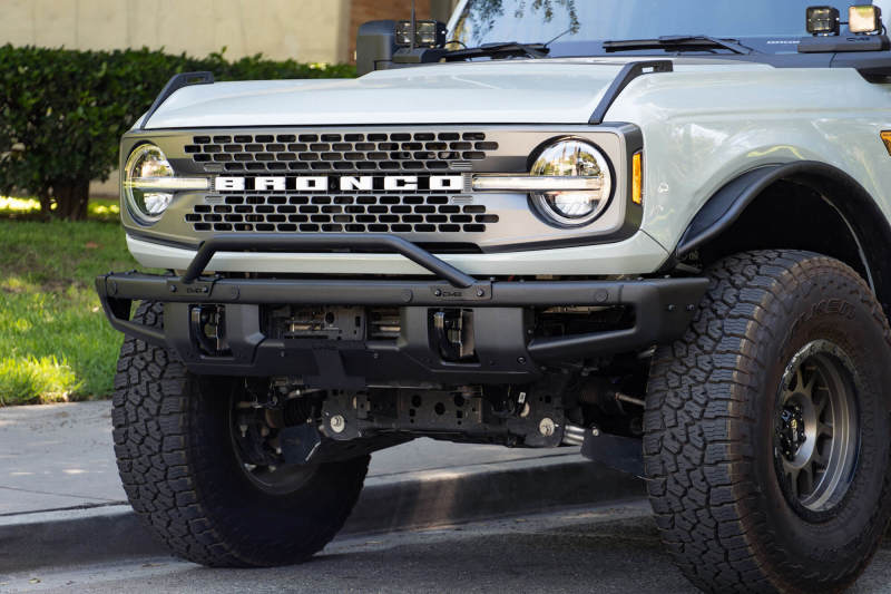 DV8 Offroad 21-22 Ford Bronco Factory Front Bumper Licence Relocation Bracket - Front -  Shop now at Performance Car Parts