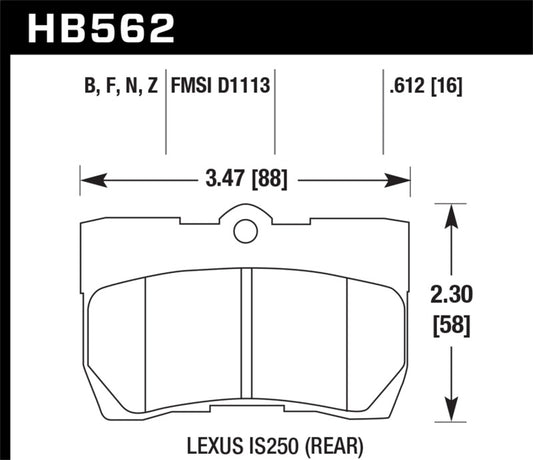 Hawk 06-13 Lexus IS250/IS350 HPS 5.0 Street Rear Brake Pads