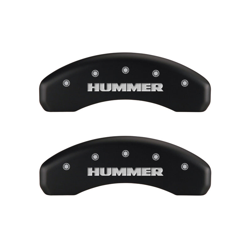 MGP 4 Caliper Covers Engraved Front & Rear Hummer Red finish silver ch -  Shop now at Performance Car Parts